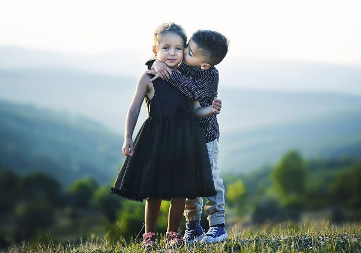 kids in field